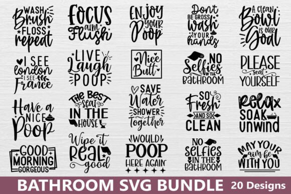 Bathroom SVG Bundle, Restroom Svg