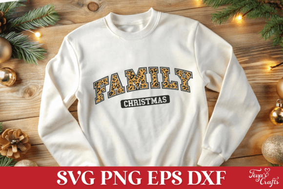 Family Christmas Leopard Print SVG