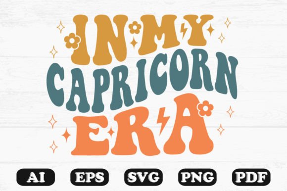 In My Capricorn Era Retro Wavy Svg