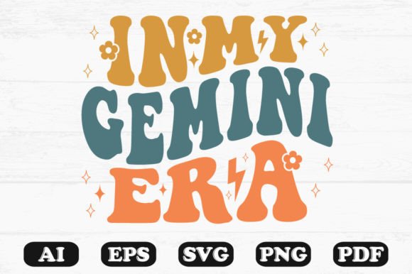 In My Gemini Era Retro Wavy Svg