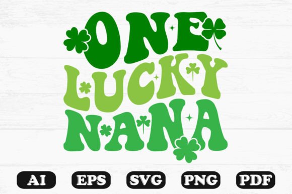 One Lucky Nana Retro Wavy Svg T-shirt