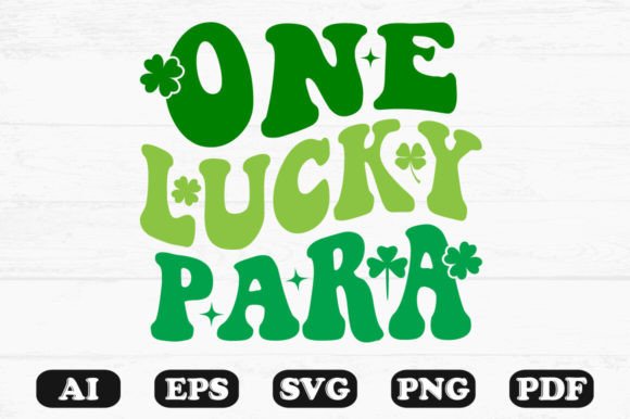 One Lucky Para Retro Wavy Svg T-shirt